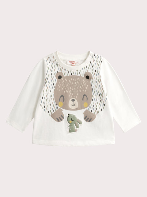 Cream Bear Animation Cotton T-shirt