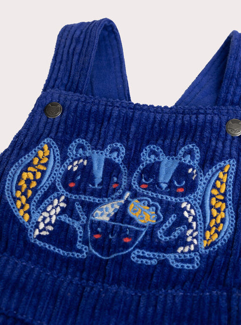 Lined Blue Corduroy Dungarees