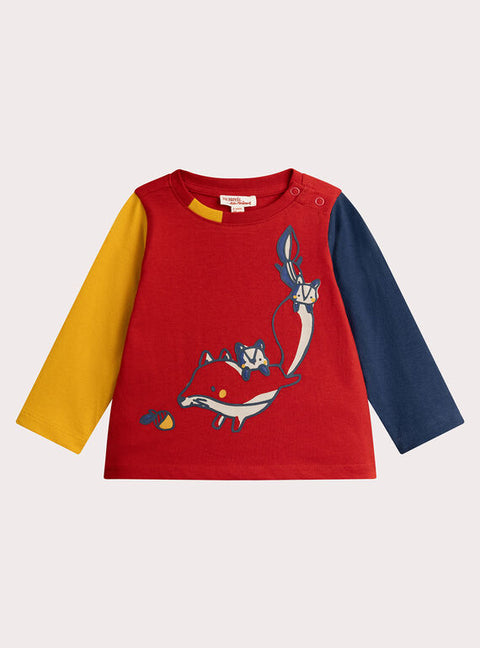 Red Squirrel Print Cotton t-shirt