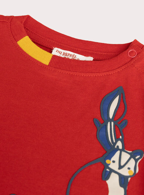 Red Squirrel Print Cotton t-shirt