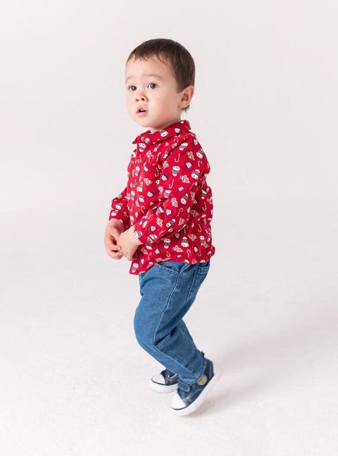 Red Christmas Cotton Shirt