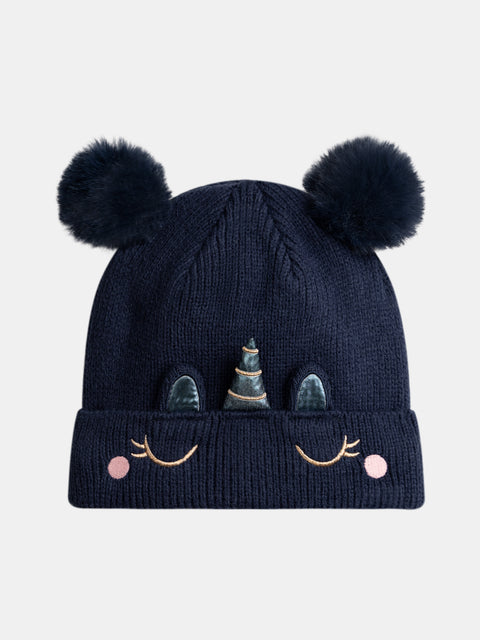 Navy Unicorn Beanie