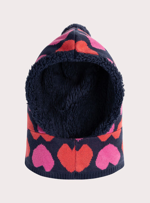 Navy Heart Print Cagoule