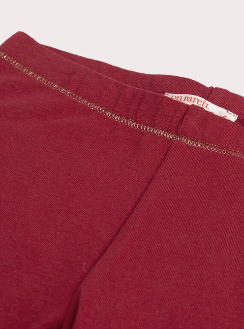 Red Jersey Cotton Leggings