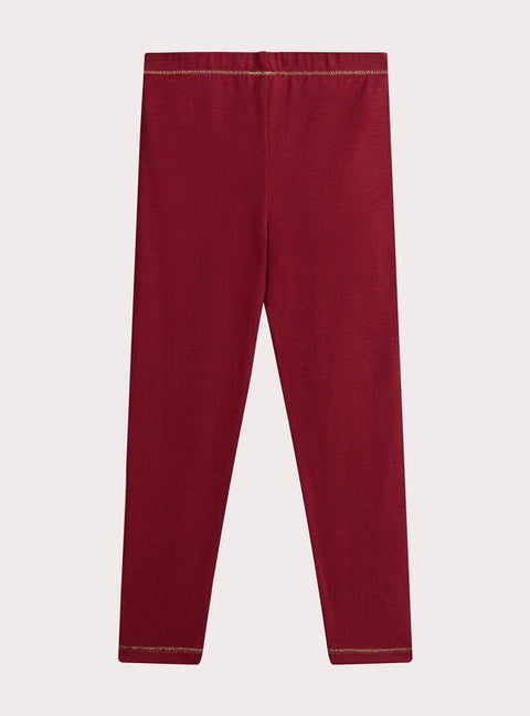 Red Jersey Cotton Leggings