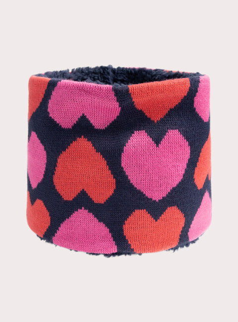 Navy Heart Print Snood