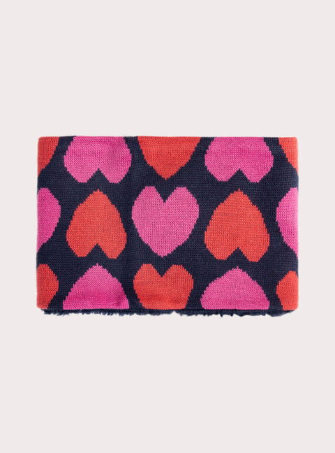 Navy Heart Print Snood