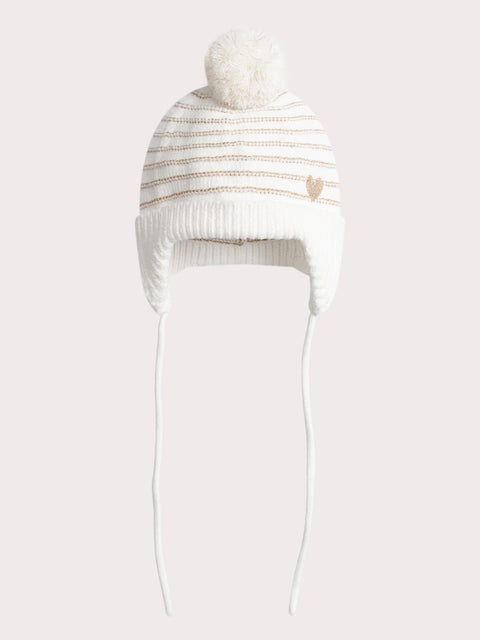 Cream Chenille Knit Hat