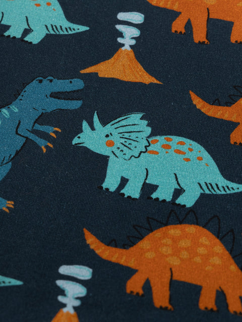 Blue Dinosaur Print Cotton Fleece Snood