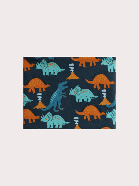 Blue Dinosaur Print Cotton Fleece Snood