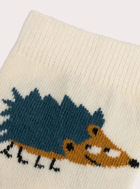 Cream Cotton Rich Hedgehog Socks