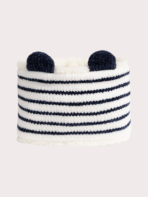 Navy & White Chenille Snood