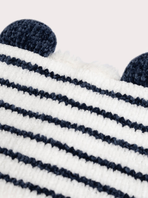 Navy & White Chenille Snood