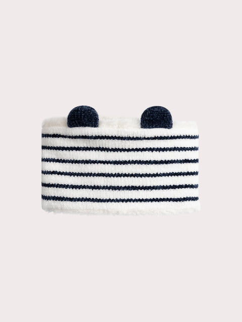 Navy & White Chenille Snood