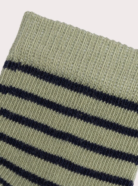 Green Stripe Cotton Rich Socks