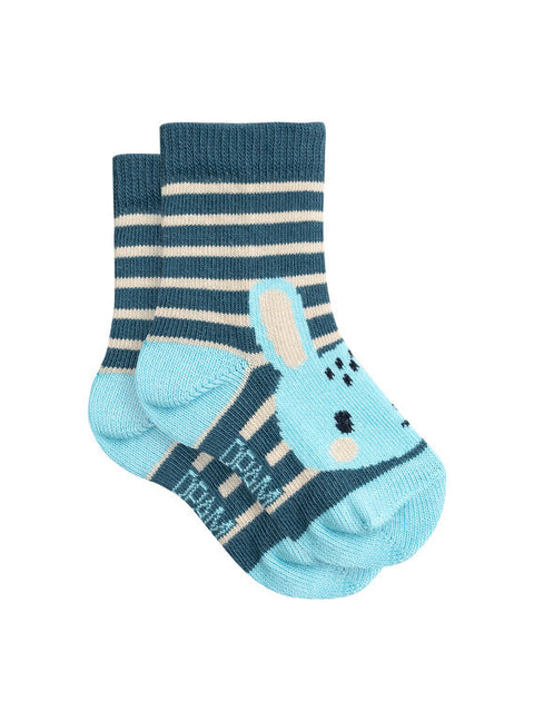 Turquoise Green Cotton Rich Socks