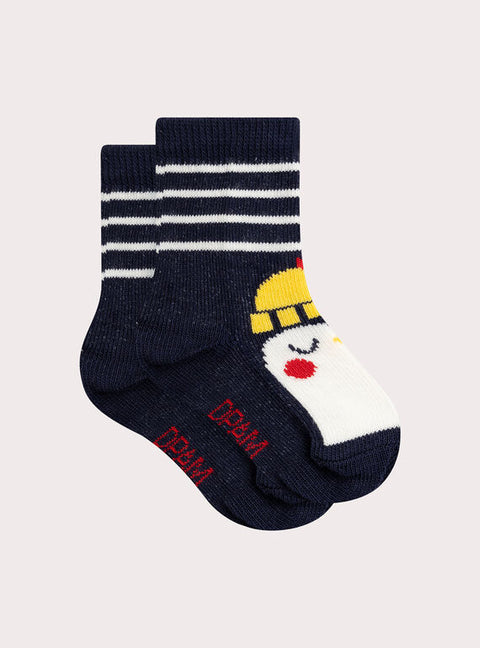 Navy Stripe Cotton Rich Socks