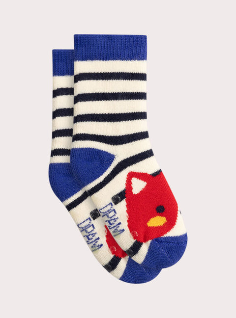 Striped Navy Cotton Rich Socks