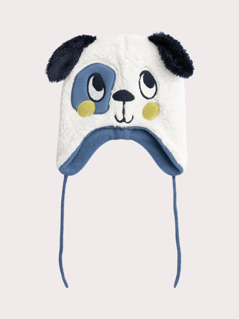 Cream Micropolar Lined Dog Animation Hat