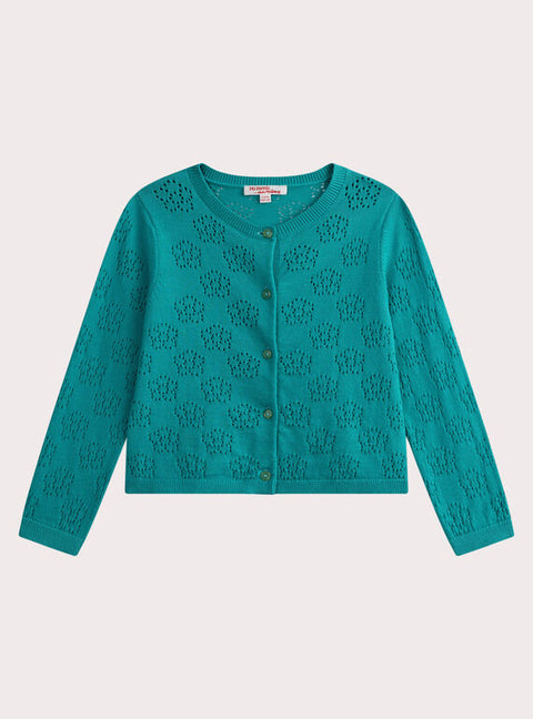 Turquoise Cotton Cardigan