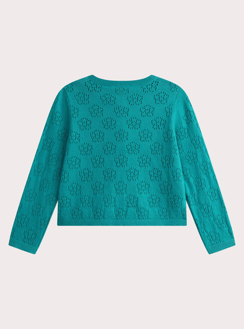 Turquoise Cotton Cardigan