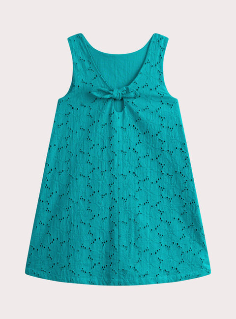 Turquoise Broderie Anglaise Cotton Sundress