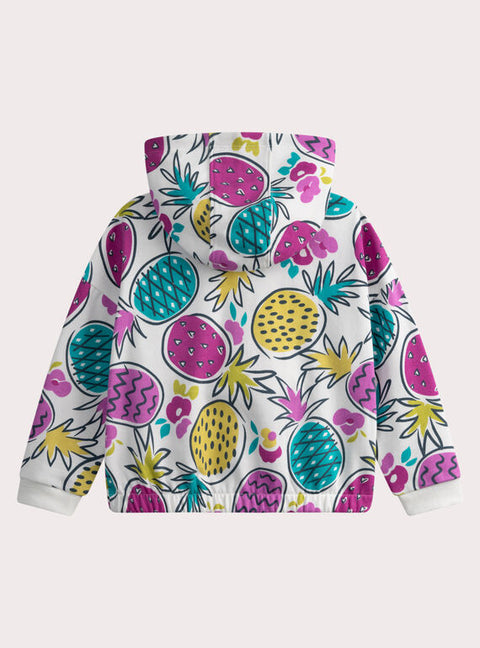 Lined Pineapple Print Cotton Rich Hoodie