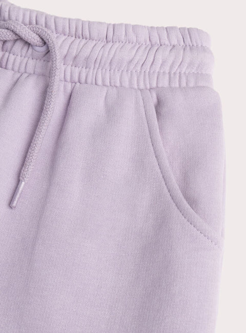 Purple Cotton Fleece Cargo Joggers