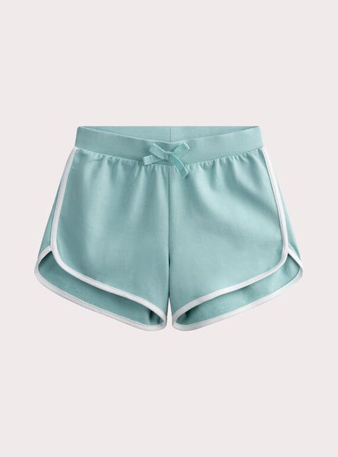 Turquoise Jersey Cotton Shorts