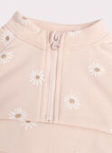 Lined Pink Daisy Print Cotton Sweatshirt