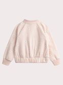 Lined Pink Daisy Print Cotton Sweatshirt