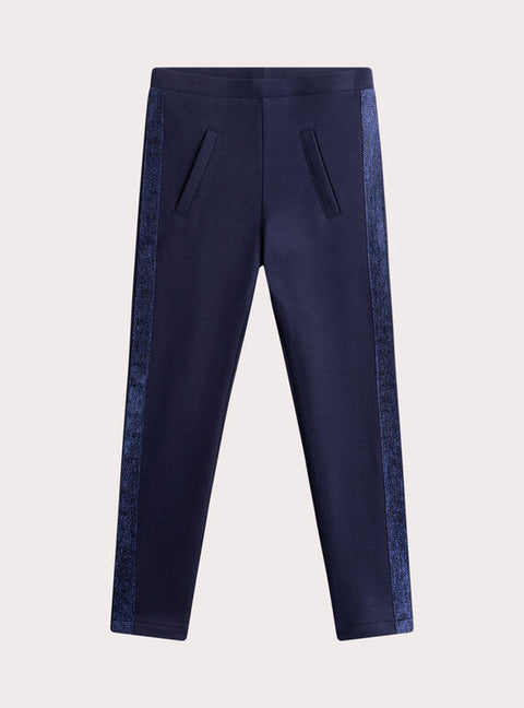 Navy Stretch Cotton Trousers