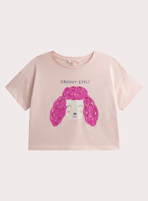 Pink Short Sleeve Cotton T-shirt