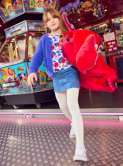 Blue Cardigan With Oversized Buttons