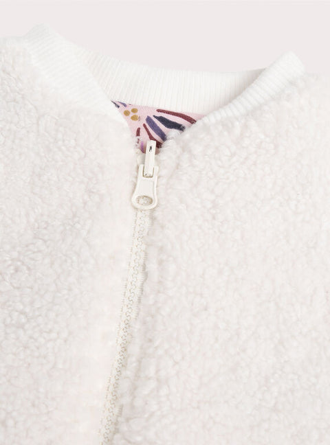 Reversible Cream Sherpa Cardigan