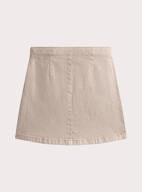 Cotton Canvas Skirt With Embroidered Pockets