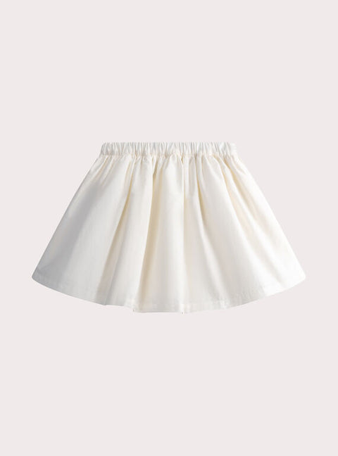 Embroidered Cream Cotton Skirt