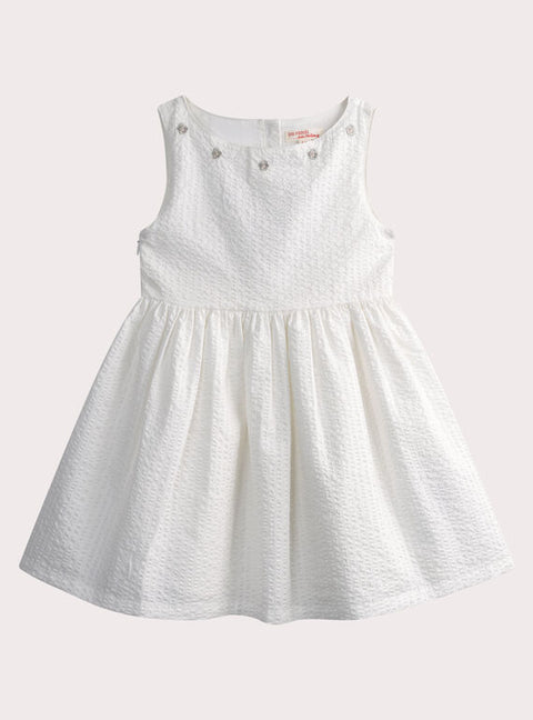 White Cotton Poplin Summer Dress