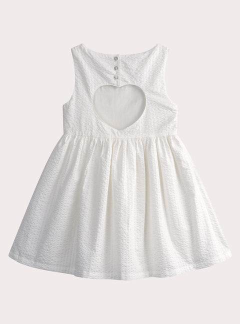 White Cotton Poplin Summer Dress