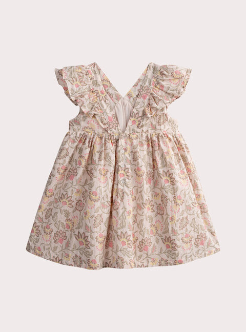 Lined Pink Floral Print Cotton Sundress