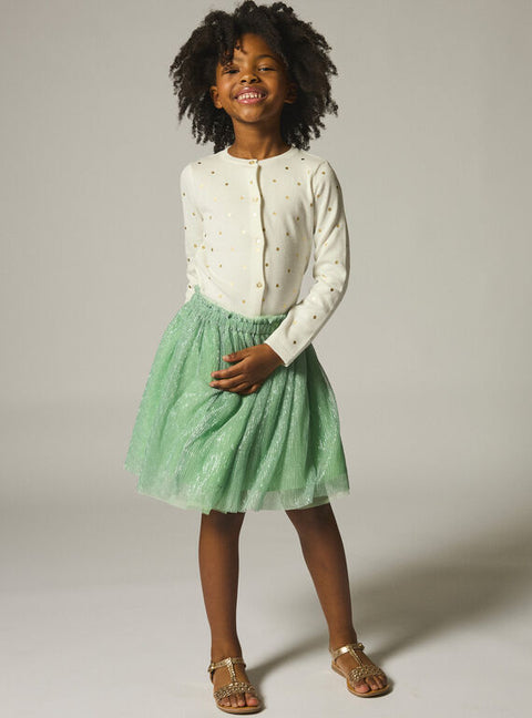 Pleated Green Tulle Skirt