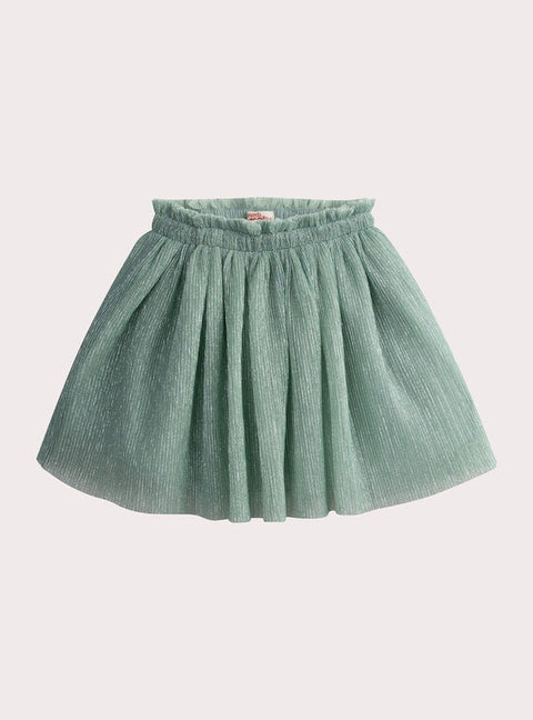 Pleated Green Tulle Skirt