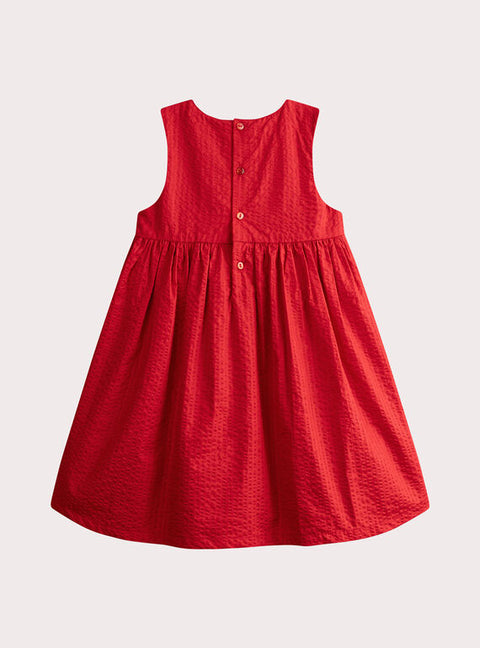 Red Seersucker Summer Dress