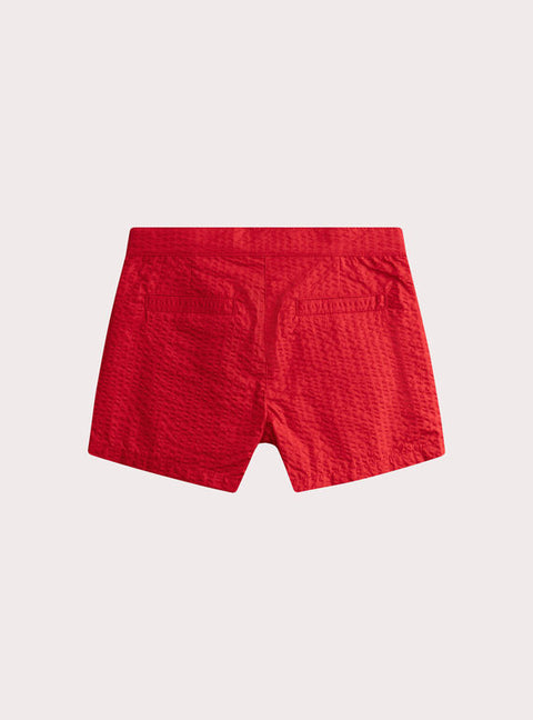 Red Seersucker Shorts