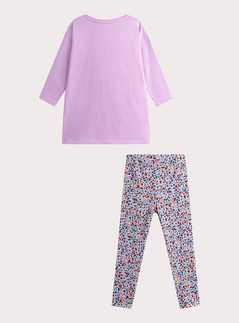 Purple Cotton Pyjama/Nightdress Combi