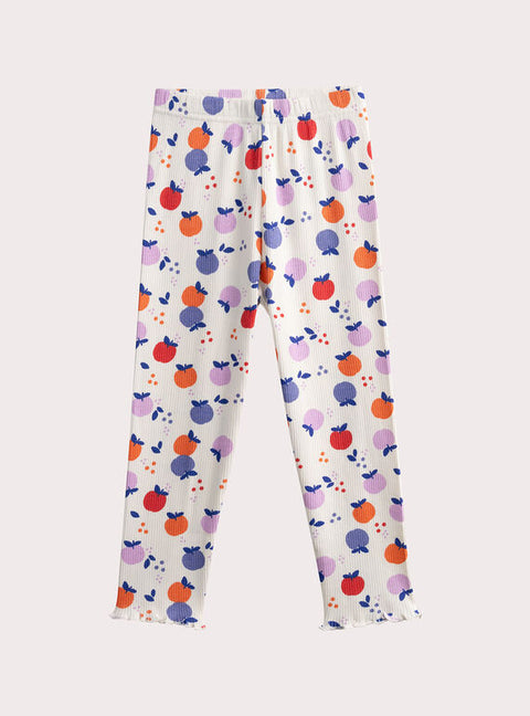 Cream Fruit Print Cotton Pyjamas