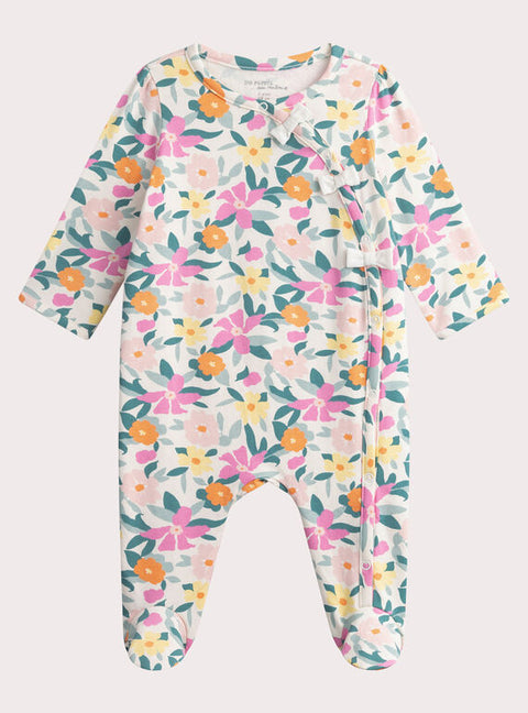 Floral Print Cotton Fleece Sleepsuit