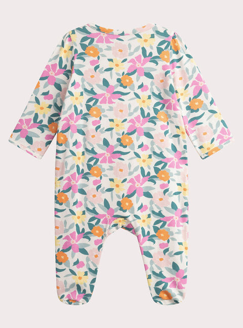 Floral Print Cotton Fleece Sleepsuit