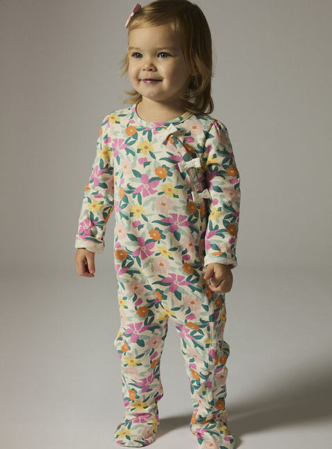 Floral Print Cotton Fleece Sleepsuit