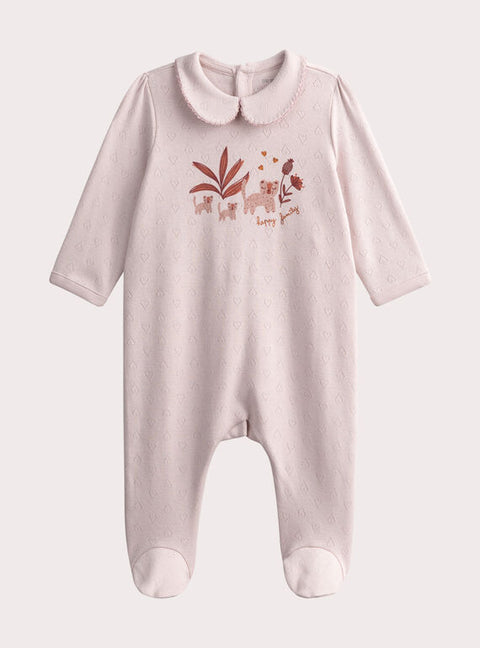 Pink Cotton Sleepsuit